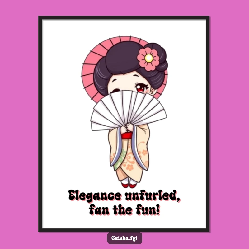 Free Printable Geisha Fan Art - Funny Downloadable Decor for Your Home