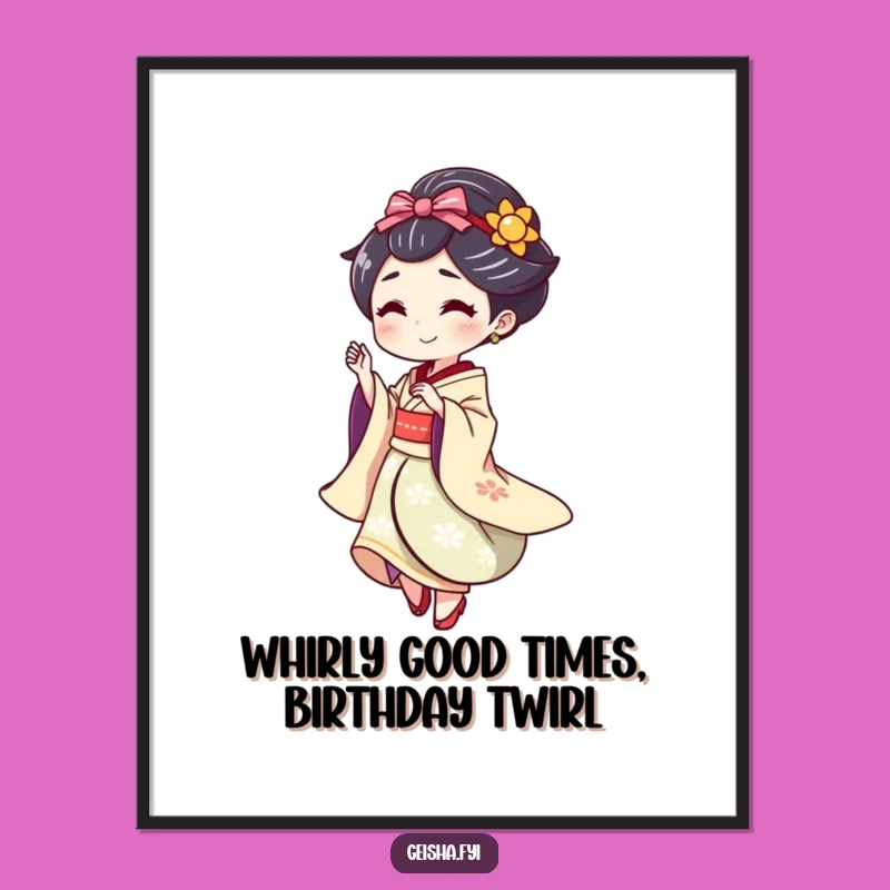 Funny Free Printable Geisha Wall Art - Playful Spin Downloadable Decor