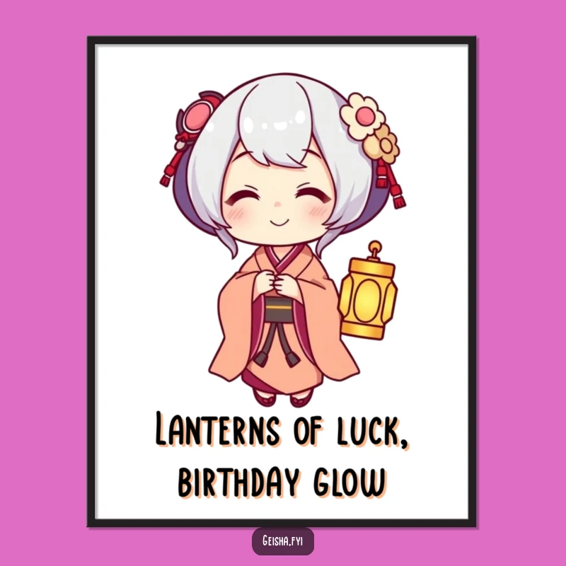 Funny Free Printable Geisha Wall Art - Warm Lantern Glow Downloadable Decor