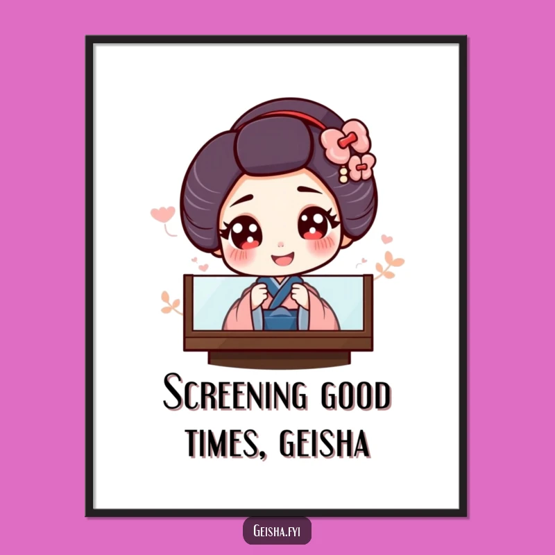 Funny Free Printable Wall Art: Giggling Geisha Peeks, Hilarious Downloadable Decor!