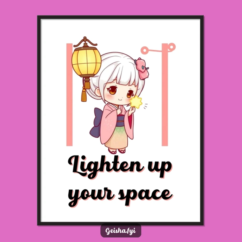 Funny Free Printable Geisha Wall Art: Curious Lantern Downloadable Decor