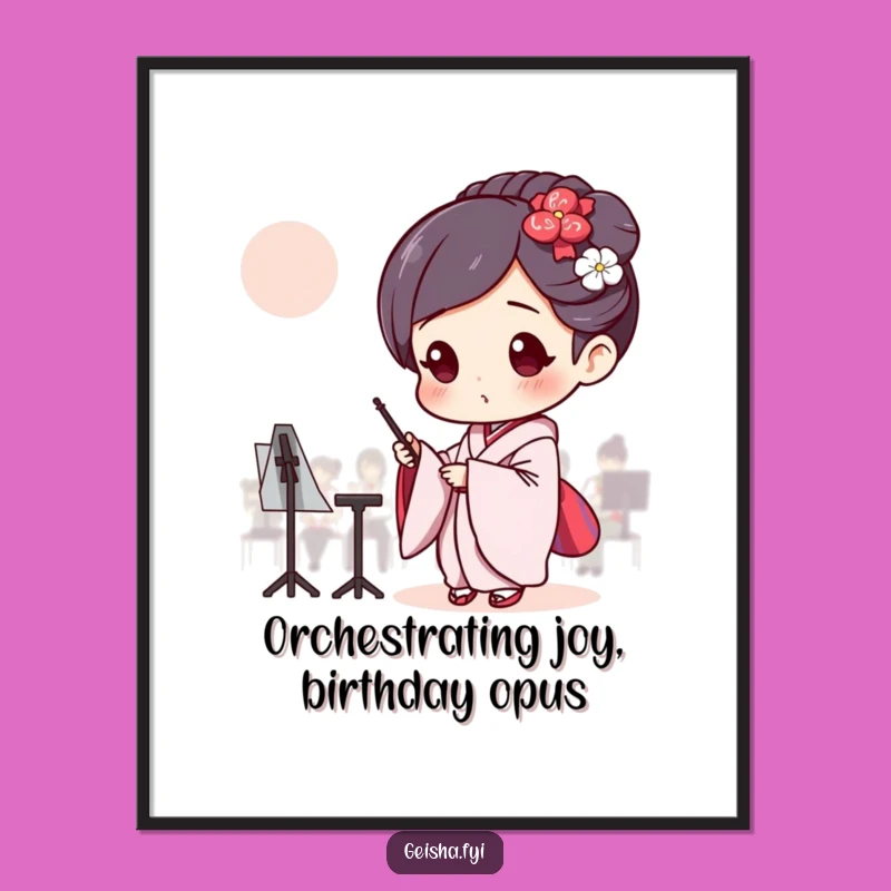 Funny Free Printable Geisha Wall Art - Focused Conductor Downloadable Decor