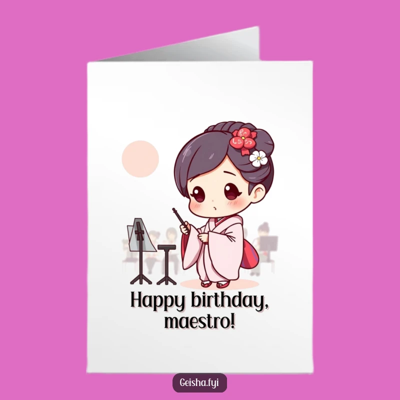 Funny Free Printable Geisha Birthday Card - Maestro Focus Downloadable Gift