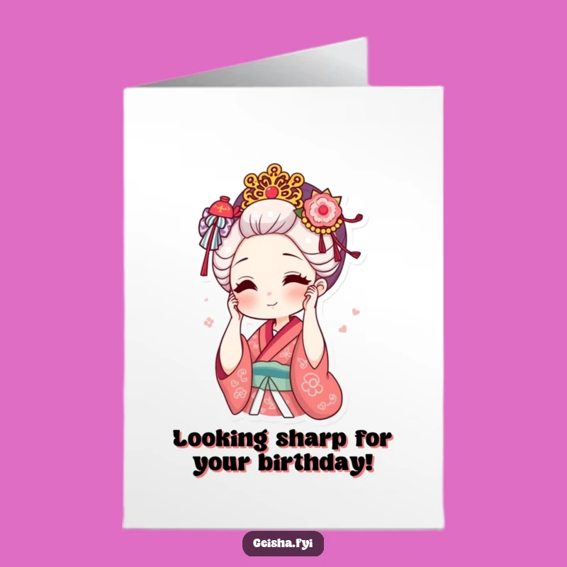 Free Printable Geisha Hair Card: Chic Lady - Funny Downloadable Gift