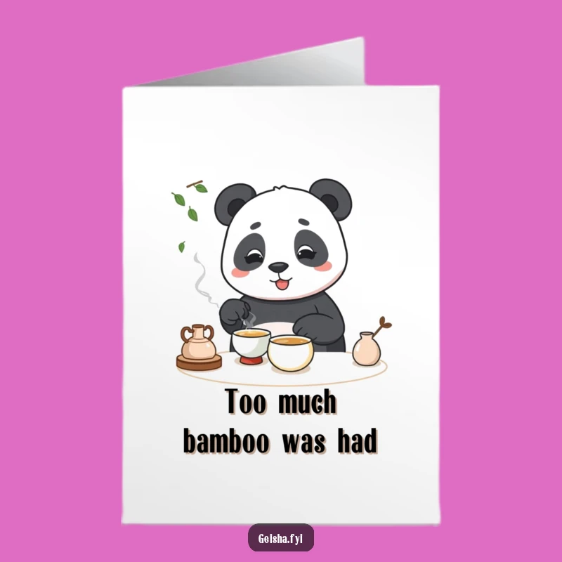 Free Printable Panda Tea Ceremony Birthday Card: Hilarious DIY Downloadable Gift for Panda Lovers