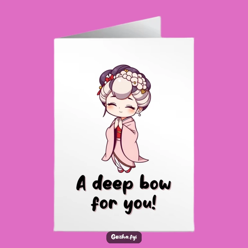 Amusing Geisha Bow Free Printable Congratulations Card - Perfect DIY Downloadable Gift