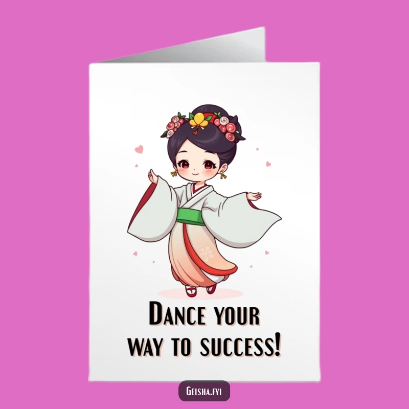 Free Printable Congrats Card: Geisha Dance Humorous Downloadable Gift