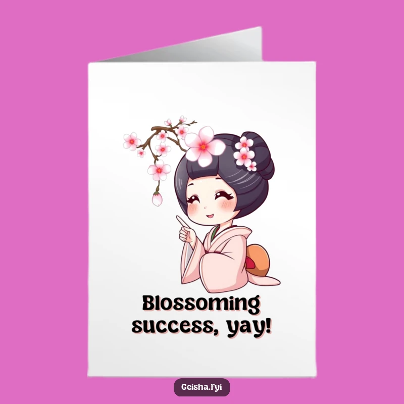 Free Printable Geisha Cherry Blossom Congratulations Card - Joyful Download