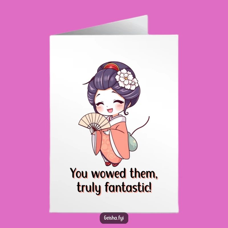 Free Printable Geisha Fan Card - Funny Congratulations Downloadable Gift