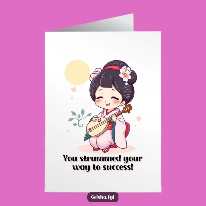 Free Printable Geisha Shamisen Card - Funny Congratulations Downloadable Gift