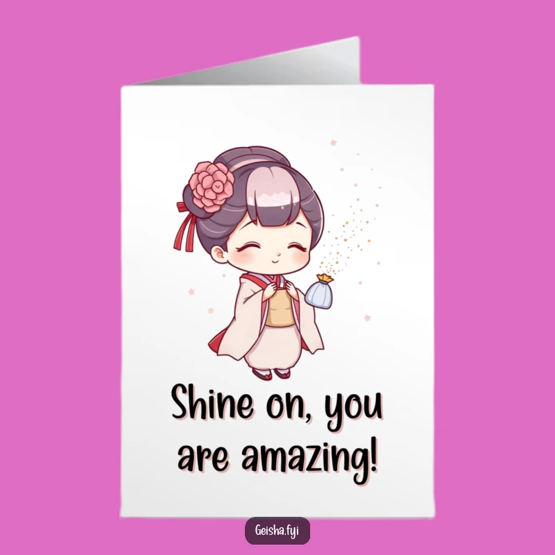 Free Printable Geisha Glitter Congrats Card - Humorous Downloadable Art Gift