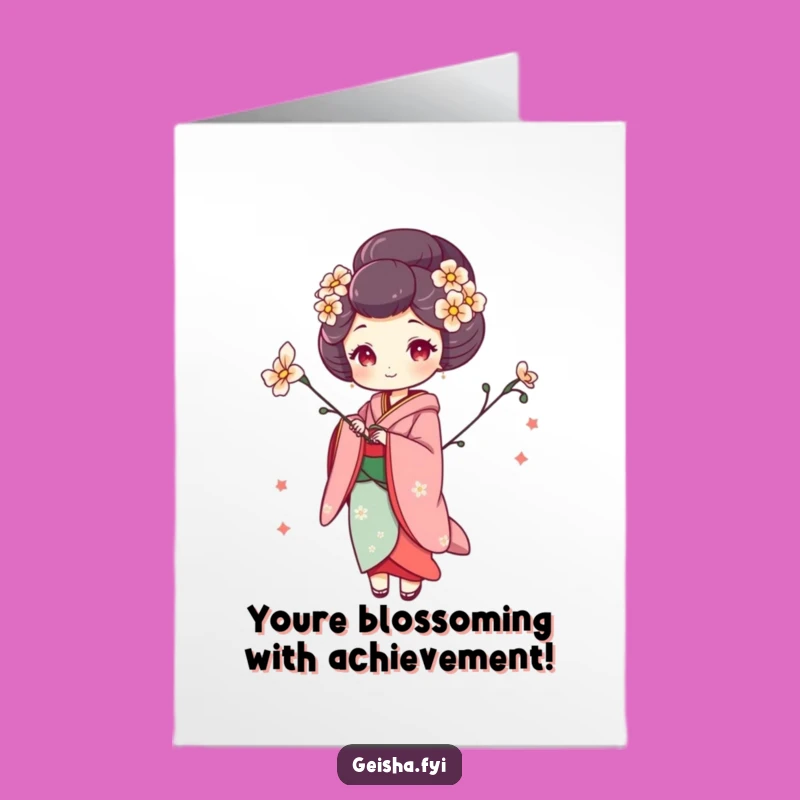 Free Printable Geisha Flower Card - Funny Congratulations Downloadable Gift