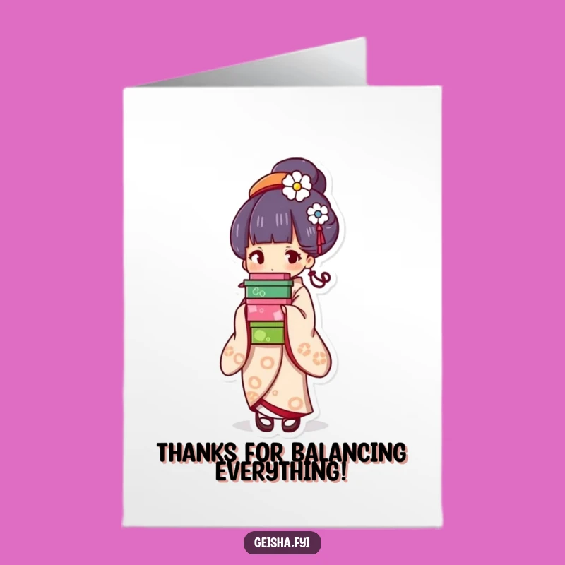 Free Printable Geisha Boxes Thank You Card - Funny Downloadable Appreciation Gift