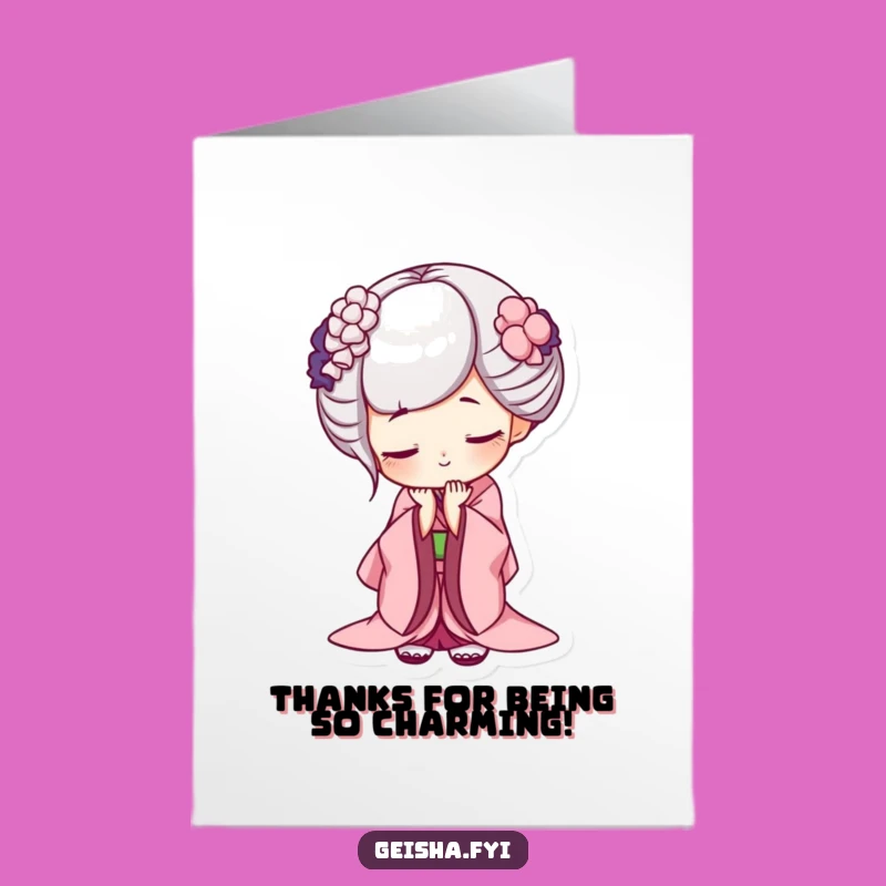 Free Printable Geisha Grin Thank You Card - Funny Downloadable Appreciation Gift