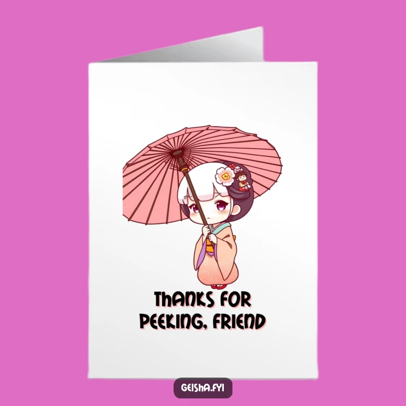 Free Printable Geisha Thank You Card - Grateful Peek Downloadable Gift Idea