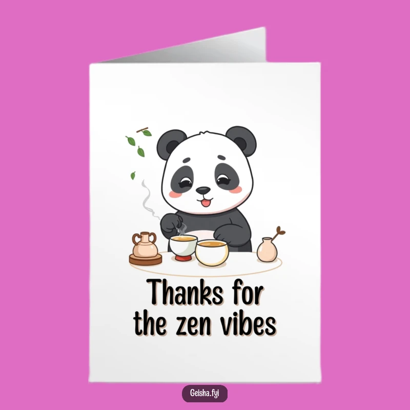 Free Printable Panda Tea Ceremony Thank You Card: Adorable DIY Downloadable for Gratitude