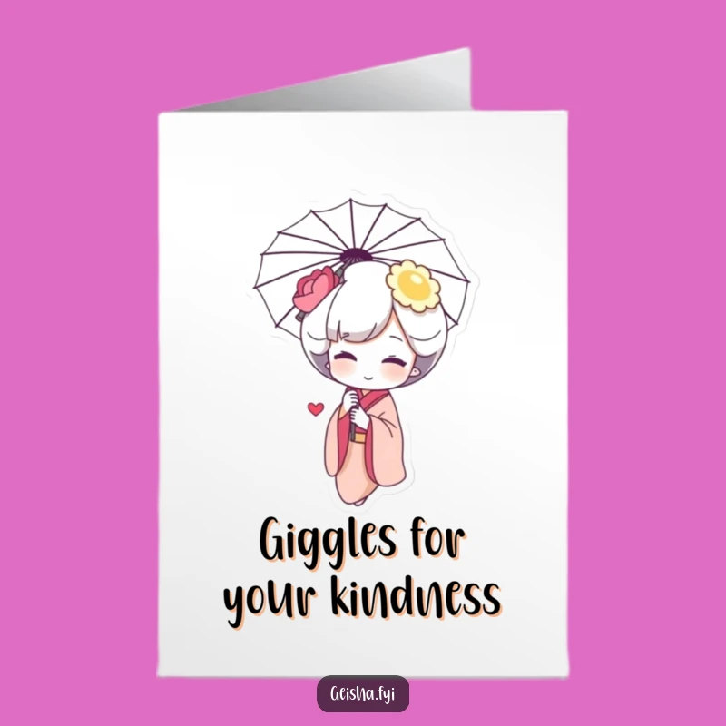 Free Printable Thank You Card: Giggling Geisha, Shy Downloadable Gift!