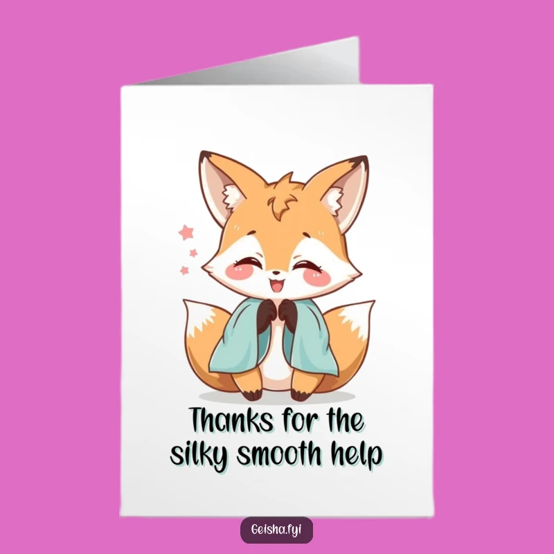 Free Printable Thank You: Fox Fumbling Silk - Funny Downloadable Card