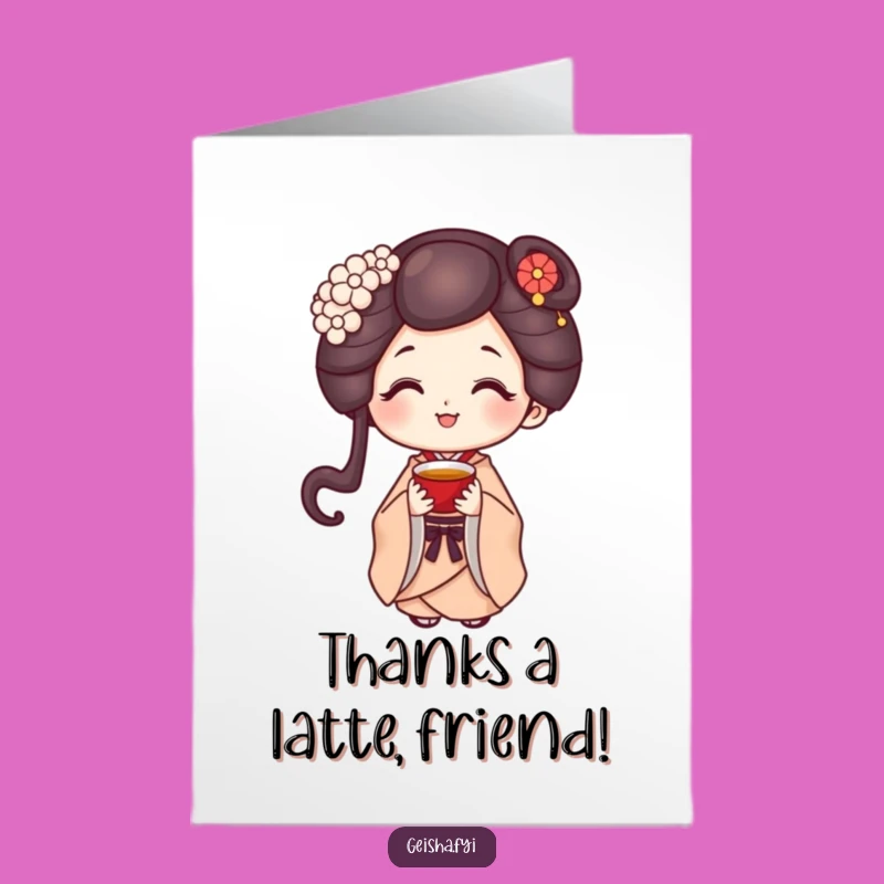 Sweet Geisha Tea Offer Thank You Card Free Printable - Humorous Downloadable Gift