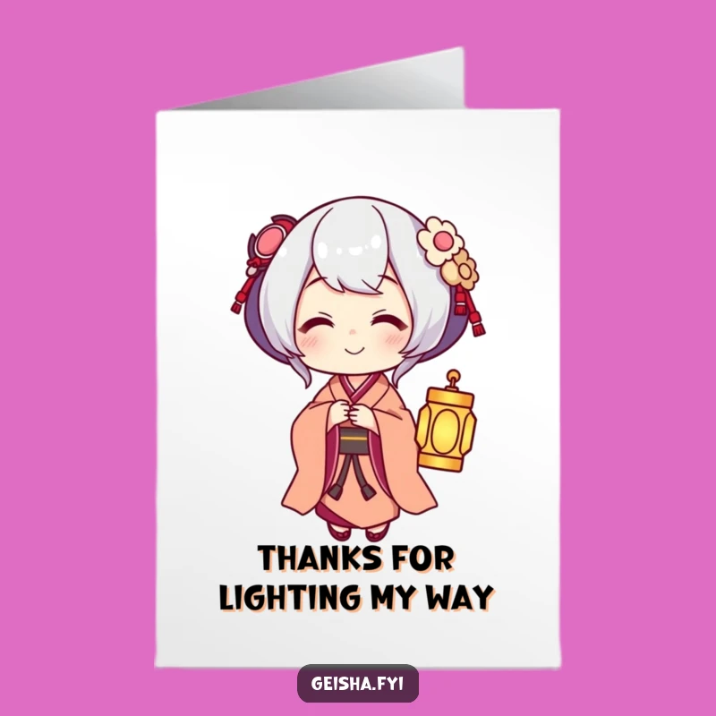 Free Printable Geisha Thank You Card - Lantern Glow Downloadable Gift
