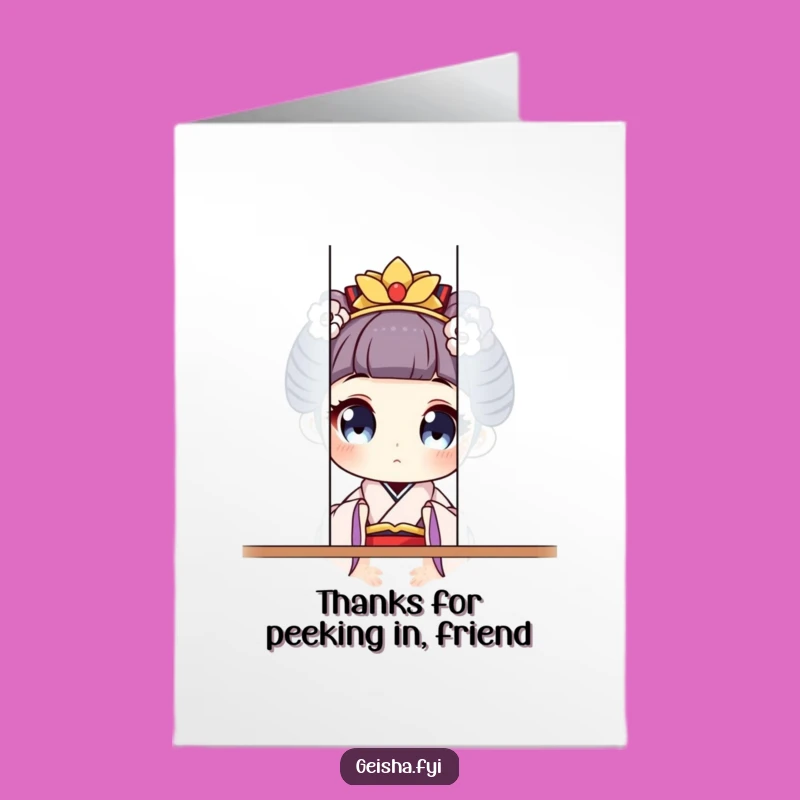 Playful Geisha Free Printable Thank You Card - Humorous Downloadable Gift