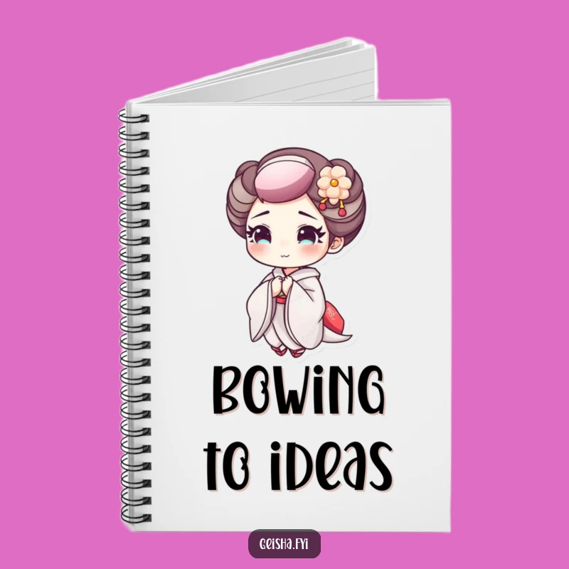 Funny Geisha Bowing Notebook: Jot Down Ideas with a Cheerful, Delicate Makeup Character