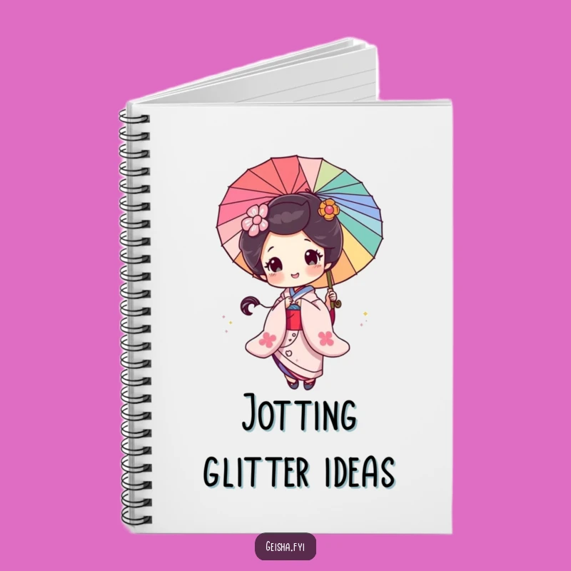 Funny Geisha Glitter Notebook: Jot Down Your Sparkle Gift