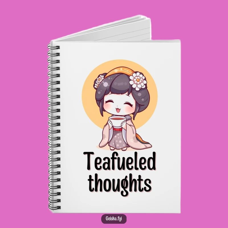 Funny Geisha Teacup Notebook: Sip and Write Gift