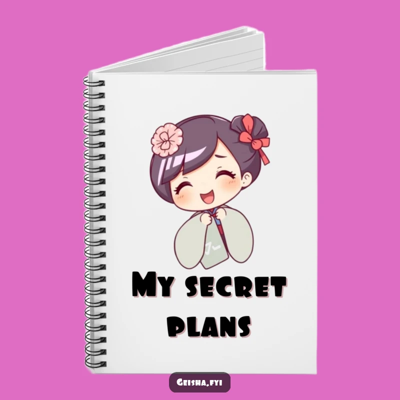 Funny Giggling Geisha Notebook: Jot Down Secrets with Playful Fan Flair Gift