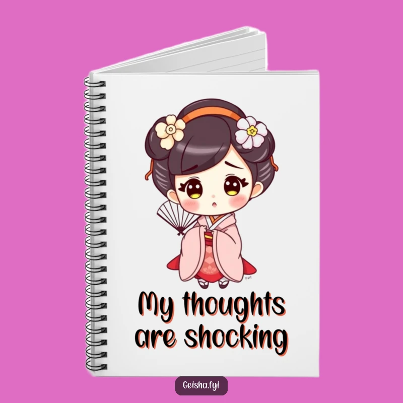 Funny Surprised Geisha Notebook, Elegant Journal, Hilarious Gift