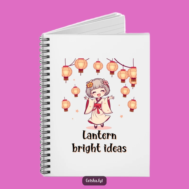 Funny Geisha Notebook - Dance and Journal with Lanterns
