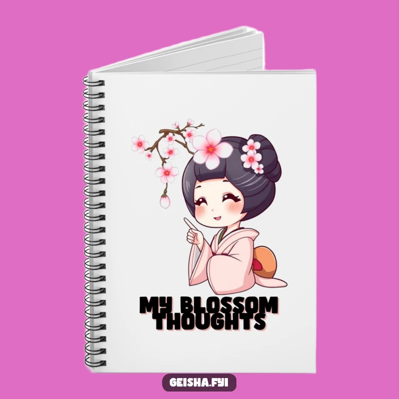 Funny Geisha Cherry Blossom Notebook: Capture Joyful Thoughts with Humorous Flair