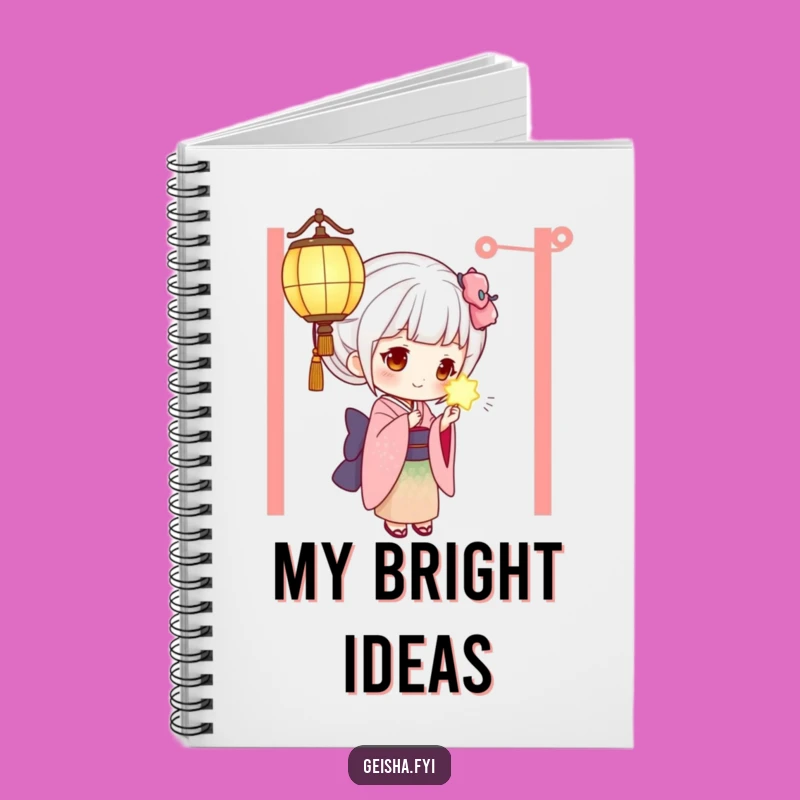 Funny Geisha Notebook: Jot Down Curious Thoughts with a Lantern