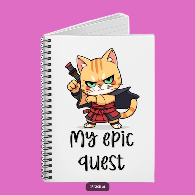 Funny Samurai Cat Notebook: Jot Down Plans with Warrior Spirit
