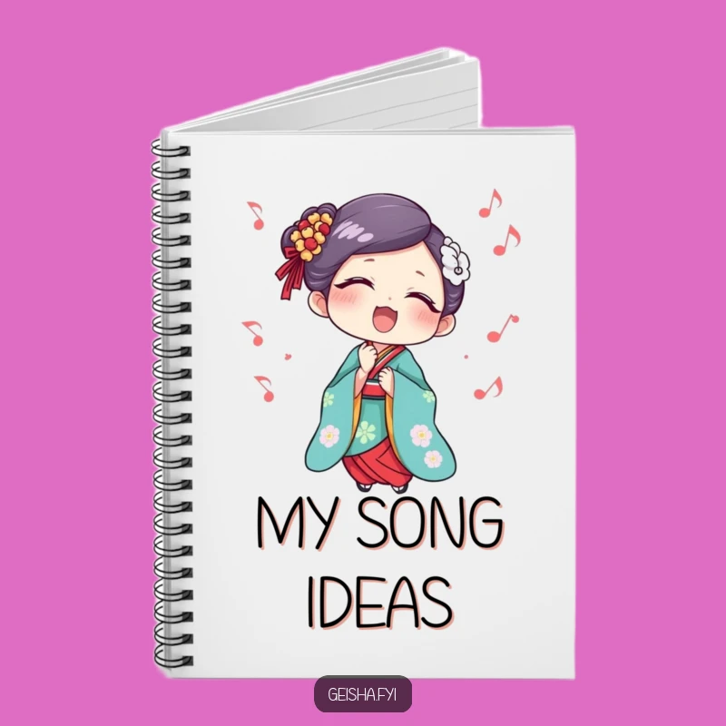 Funny Geisha Singing Delight Notebook: Capture Your Creative Melodies