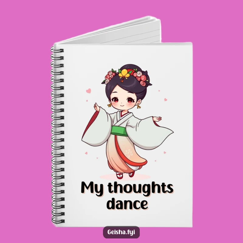 Funny Geisha Dance Notebook: Joyful Flowing Sleeves Journal, Humorous Gift