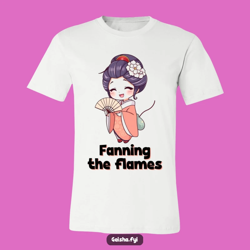 Funny Delighted Geisha T-Shirt, Wear Your Joy with Graceful Style