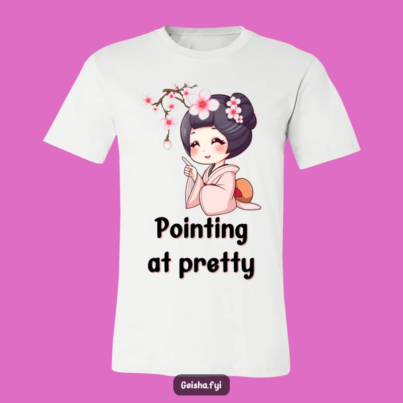 Funny Geisha Cherry Blossom T-Shirt: Embrace Joy with This Humorous and Cheerful Tee