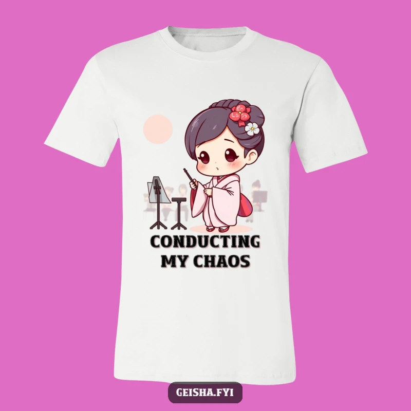 Funny Geisha Conductor T-Shirt: Focused Fun, Maestro Gift!