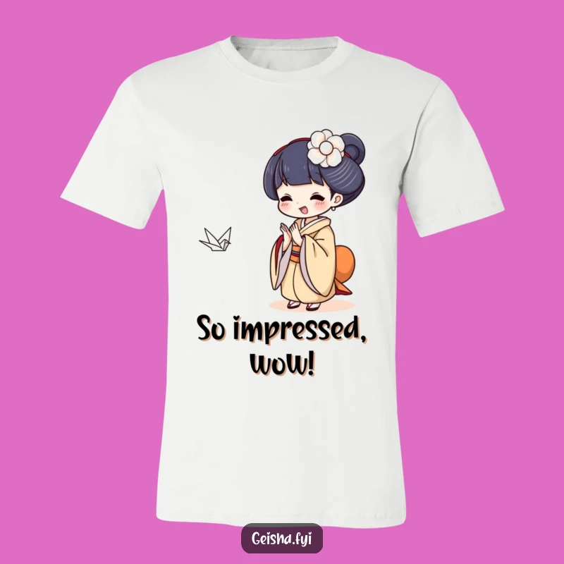 Funny Geisha Crane T-Shirt: Happy Claps, Expressive Gift!
