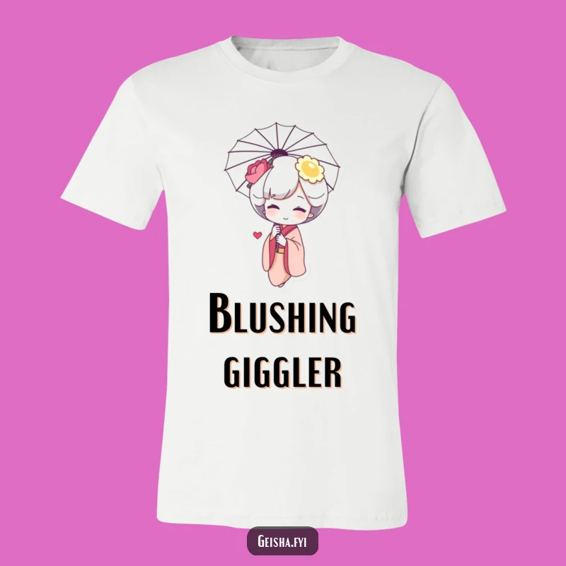 Funny Geisha Giggle T-Shirt - Bashful Character, Great Funny Gift!