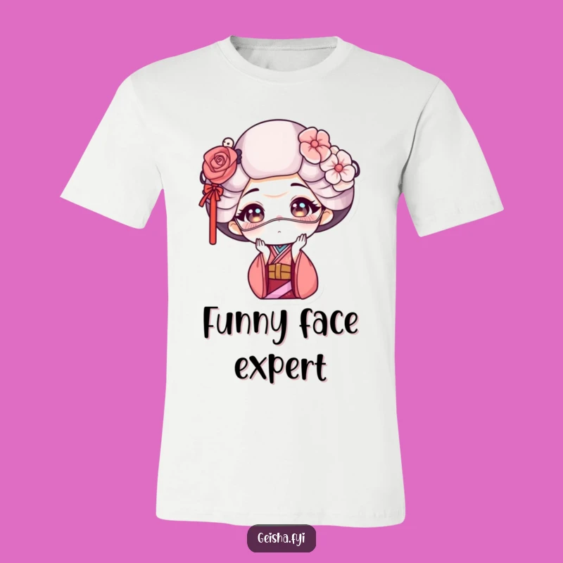 Funny Geisha Mask Face T-Shirt - Express Yourself with Humor!