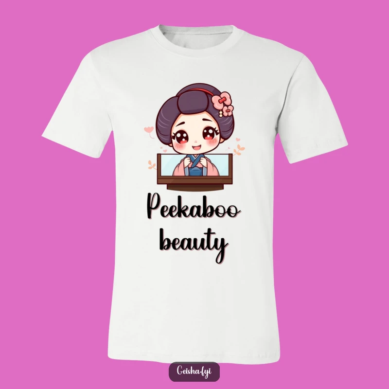 Funny Geisha T-Shirt: Giggling Peek Tee for Charming Personalities