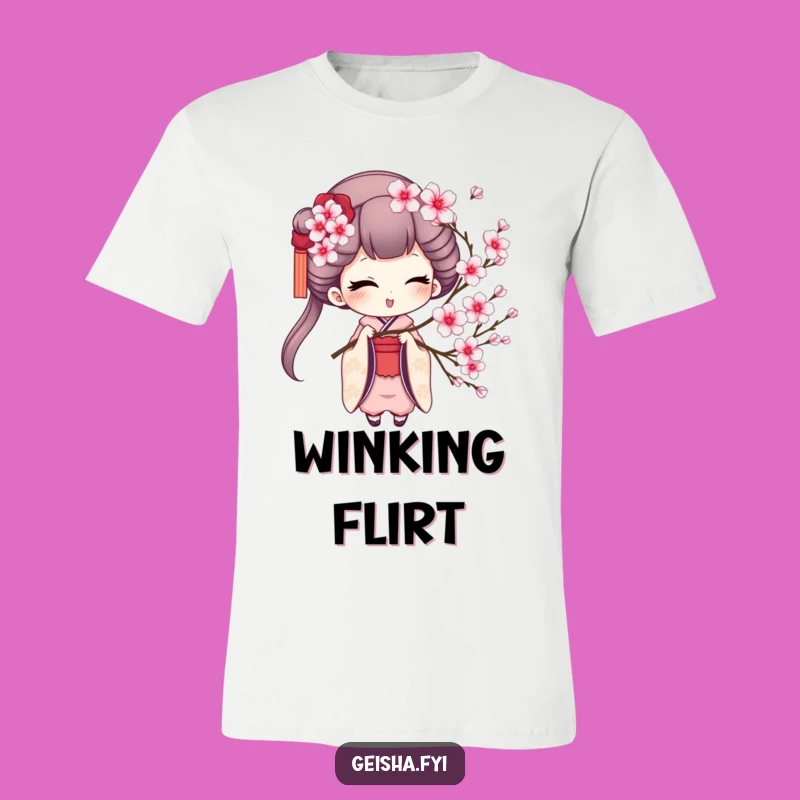 Funny Geisha Winking T-Shirt - Spreading Playful Charm!