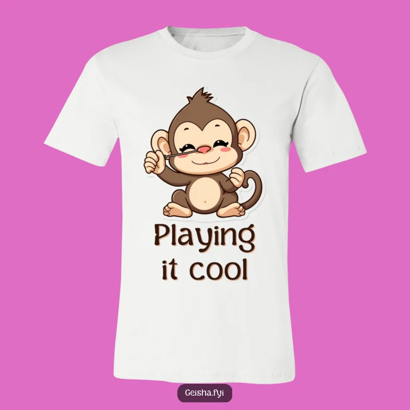 Funny Cheeky Monkey Fan Balance T-Shirt: Wear Your Silly Side