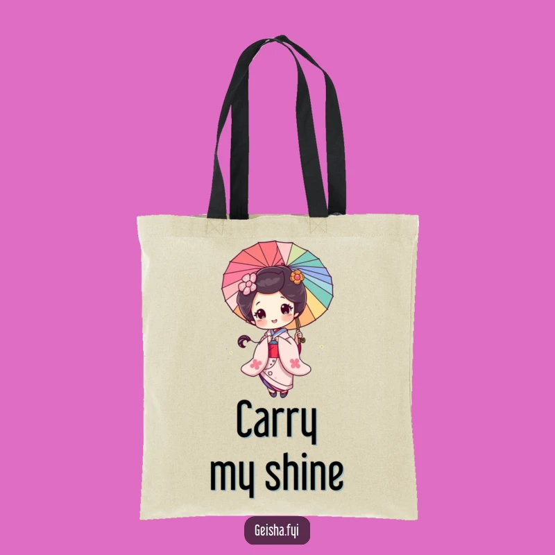 Funny Geisha Glitter Tote Bag: Carry Your Sparkle Gift
