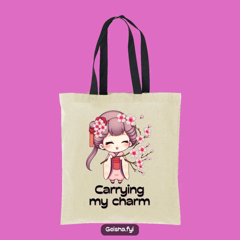 Funny Geisha Winking Tote Bag - Carry Charm & Style!