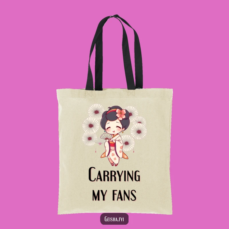 Funny Geisha Fanning Tote Bag - Carry Your Joy & Essentials!