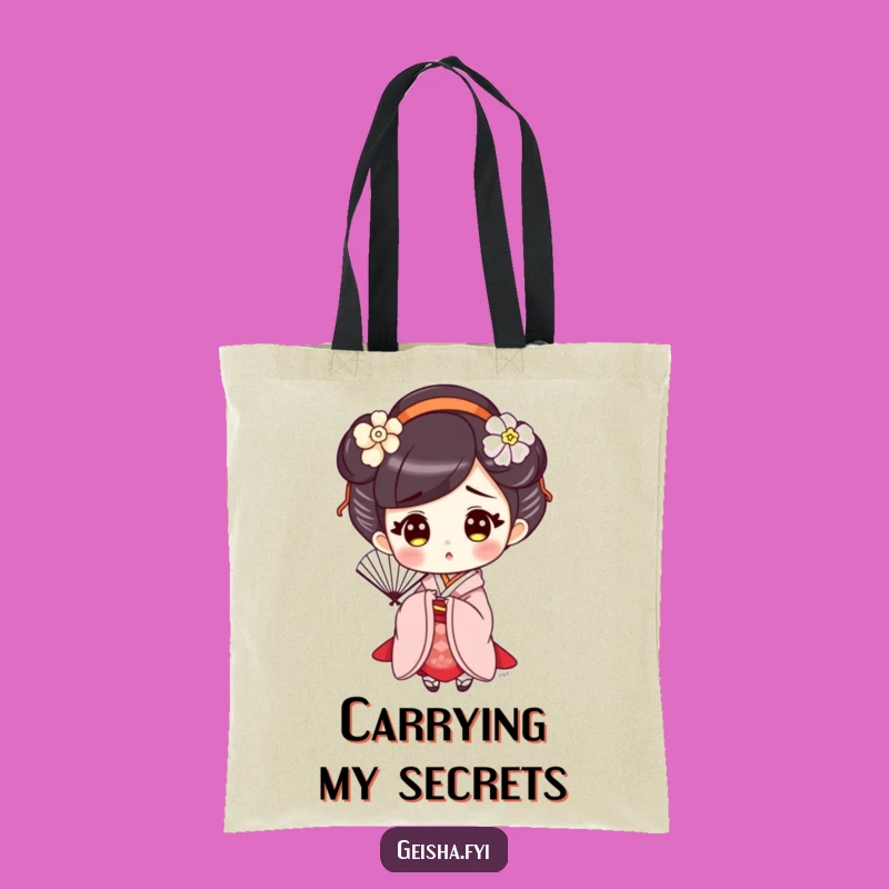 Funny Surprised Geisha Tote Bag, Elegant Surprise Carry-All, Hilarious Gift