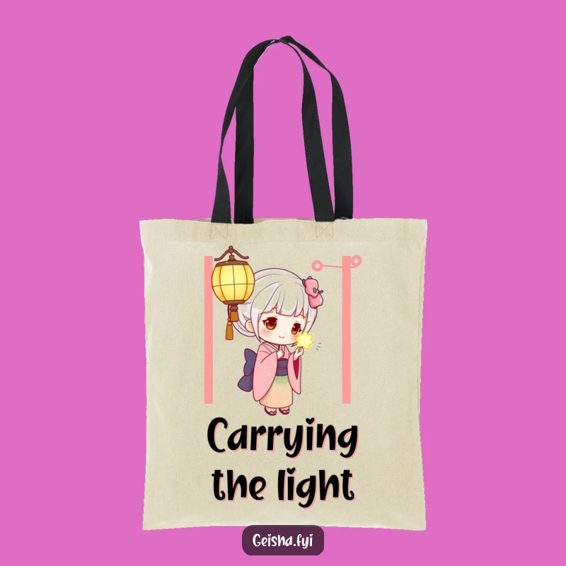 Funny Geisha Tote Bag: Carry Curiosity and a Glowing Lantern